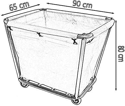 Rolling Laundry Hamper Cart – Stainless Steel Storage Organizer