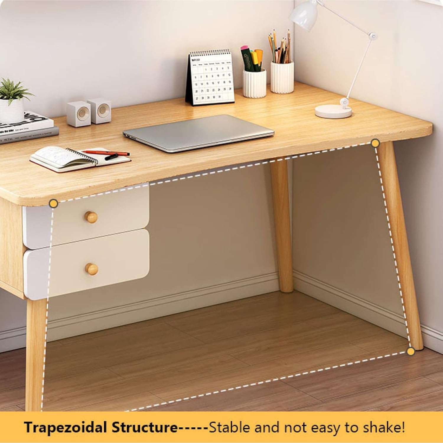 Compact Computer Workstation with Storage Drawers – Space-Saving Desk