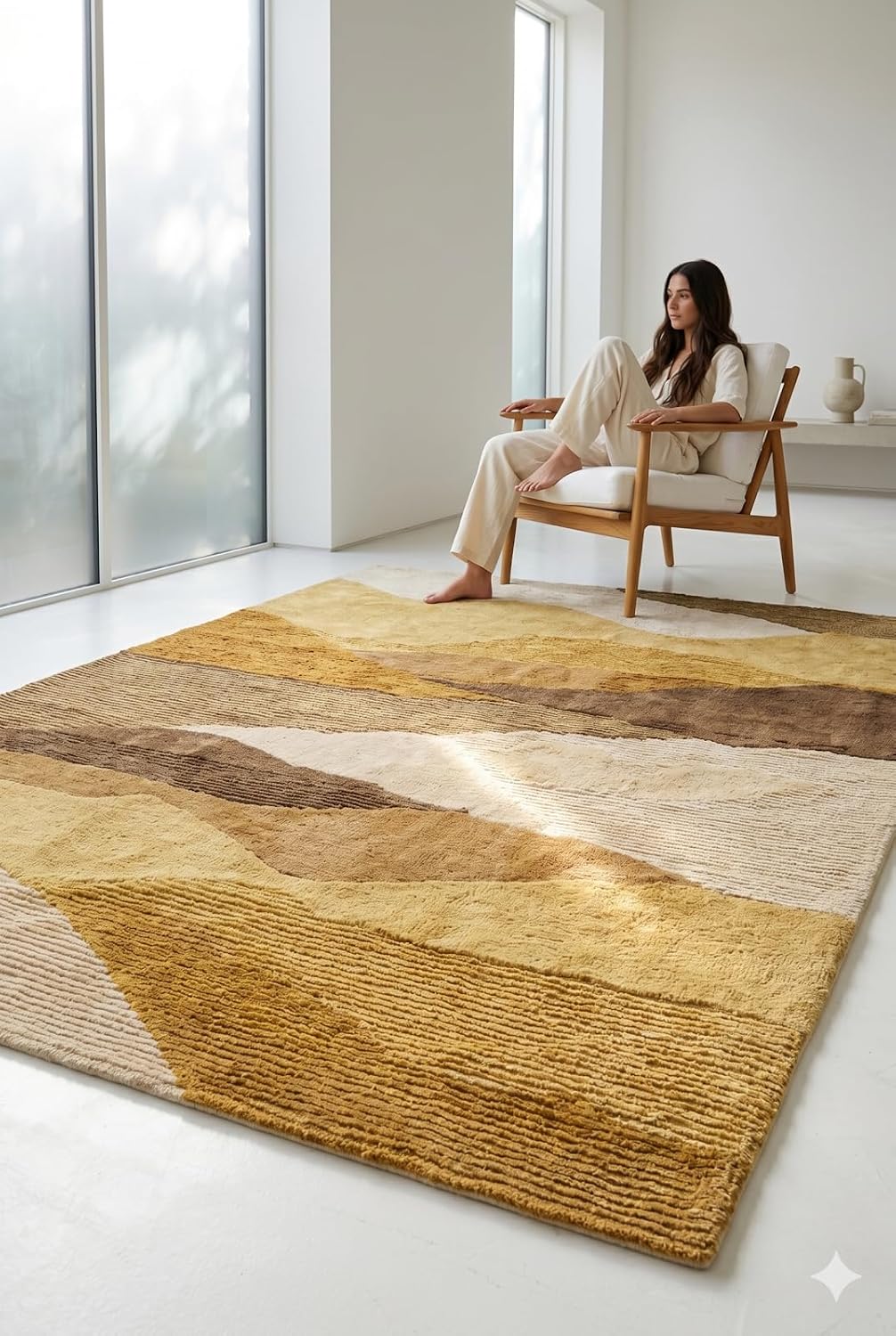 Modern Abstract Area Rug – Stylish Living & Bedroom Decor