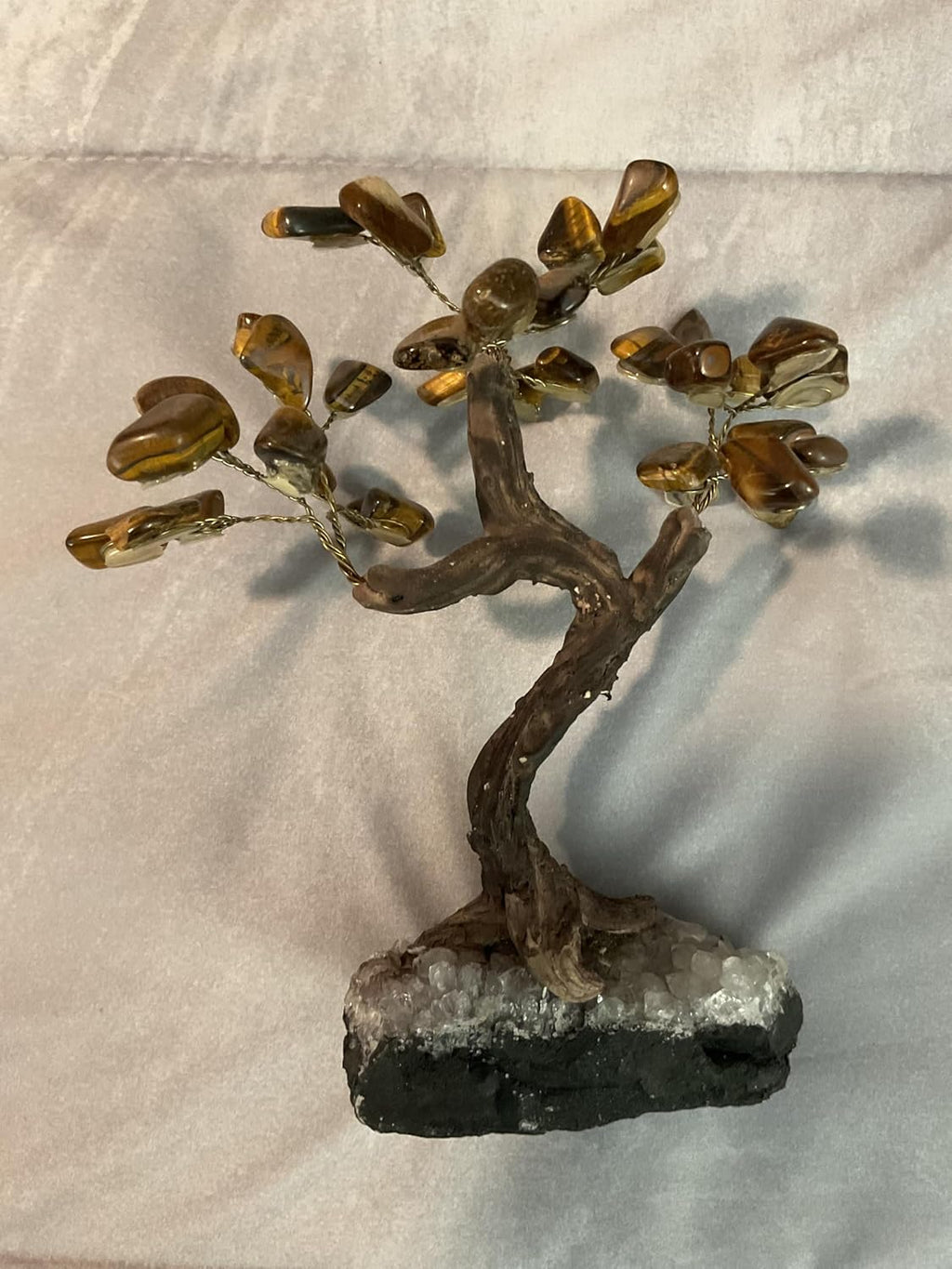 Tiger Eye Crystal Bonsai Tree Decor – Spiritual Home Ornament