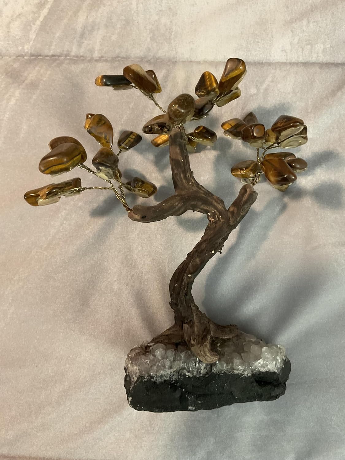 Tiger Eye Crystal Bonsai Tree Decor – Spiritual Home Ornament