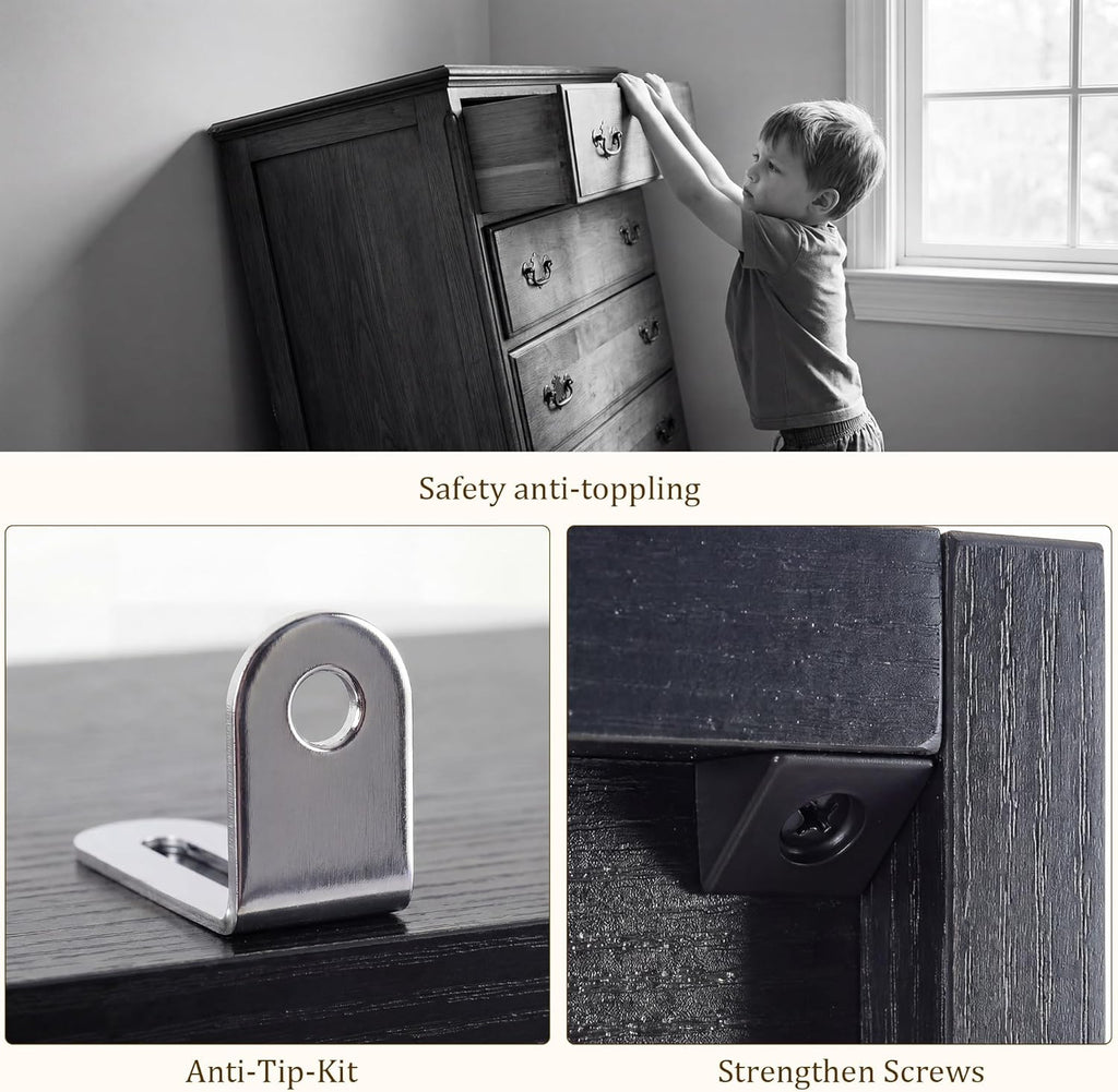Adjustable Standing Bookshelf – Anti-Tip Storage Rack