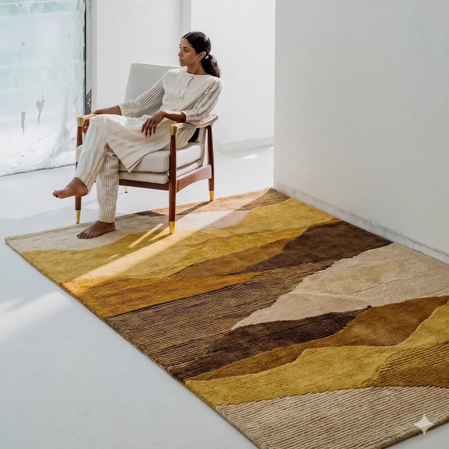 Modern Abstract Area Rug – Stylish Living & Bedroom Decor