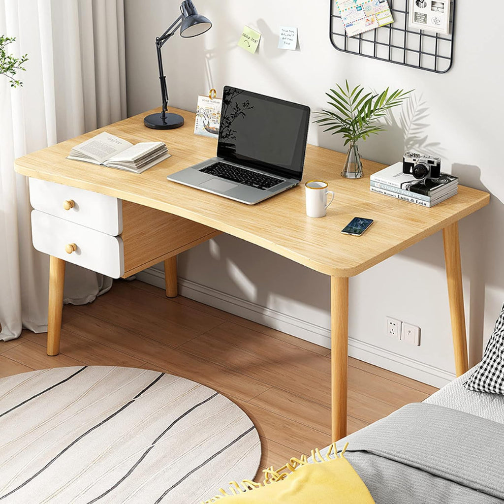 Compact Computer Workstation with Storage Drawers – Space-Saving Desk