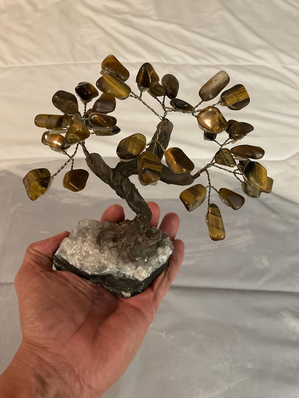 Tiger Eye Crystal Bonsai Tree Decor – Spiritual Home Ornament