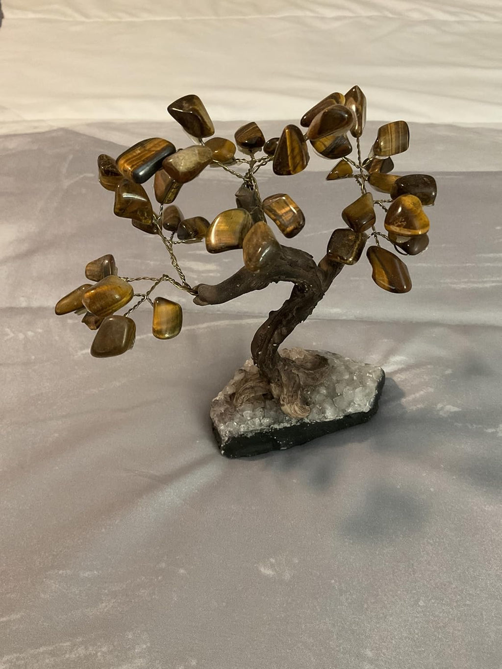 Tiger Eye Crystal Bonsai Tree Decor – Spiritual Home Ornament