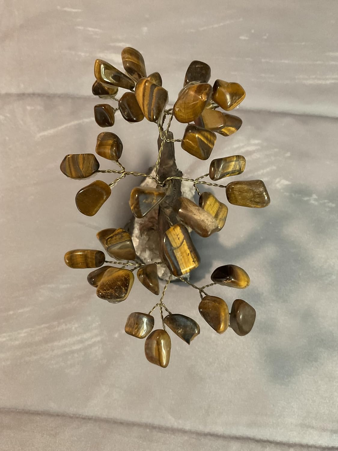 Tiger Eye Crystal Bonsai Tree Decor – Spiritual Home Ornament